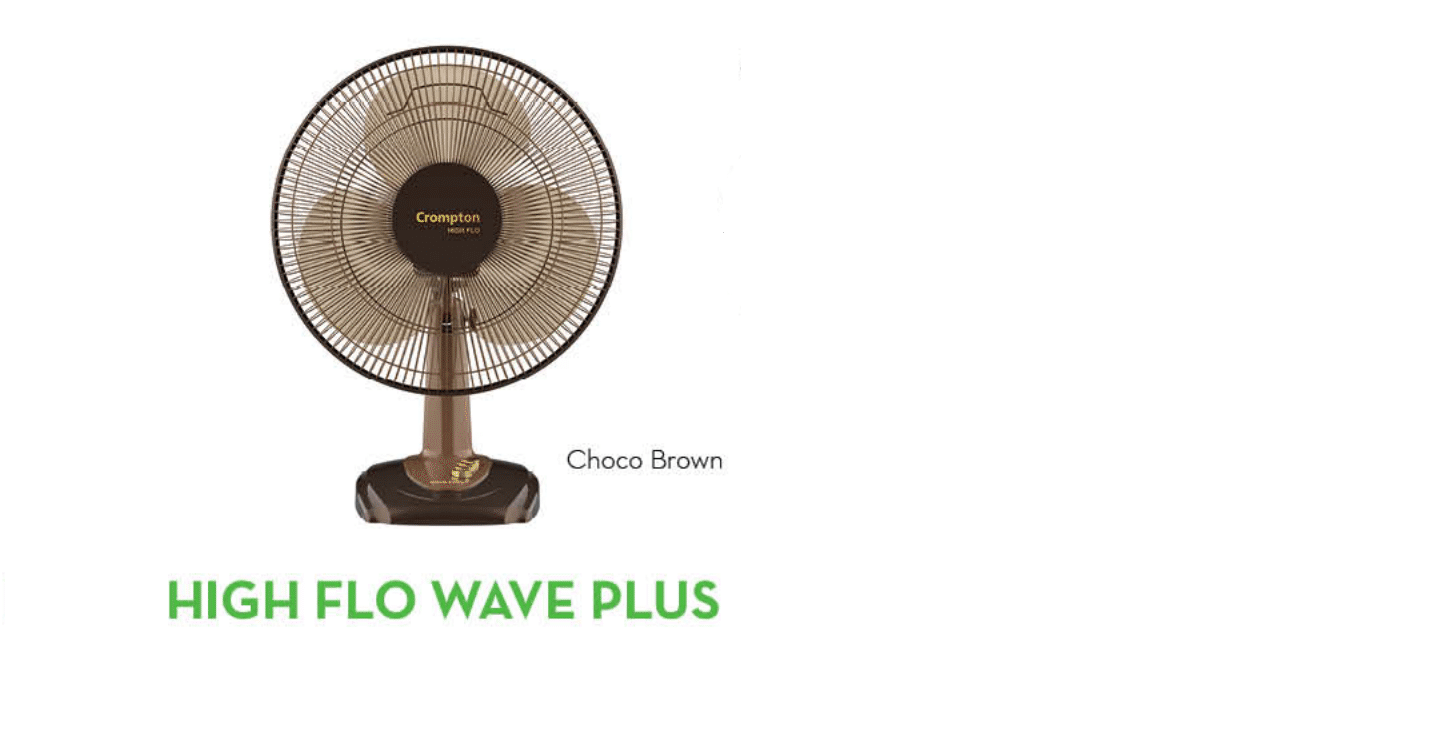 TABLE FAN-HIGH FLO WAVE PLUS-CHOCO BROWN